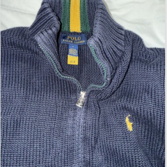LIMITED EDITION POLO RALPH LAUREN SIZE 6 ZIP-UP CARDIGAN-STYLE KID HOODIE - Picture 2 of 3